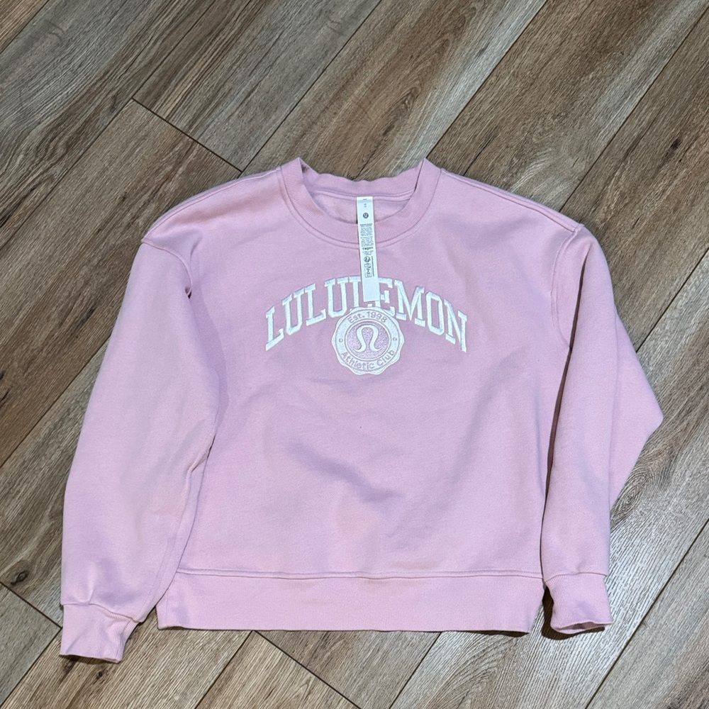 Lululemon Pink Haze Perfectly Oversized Crew Graphic Sweatshirt size X-Small XS